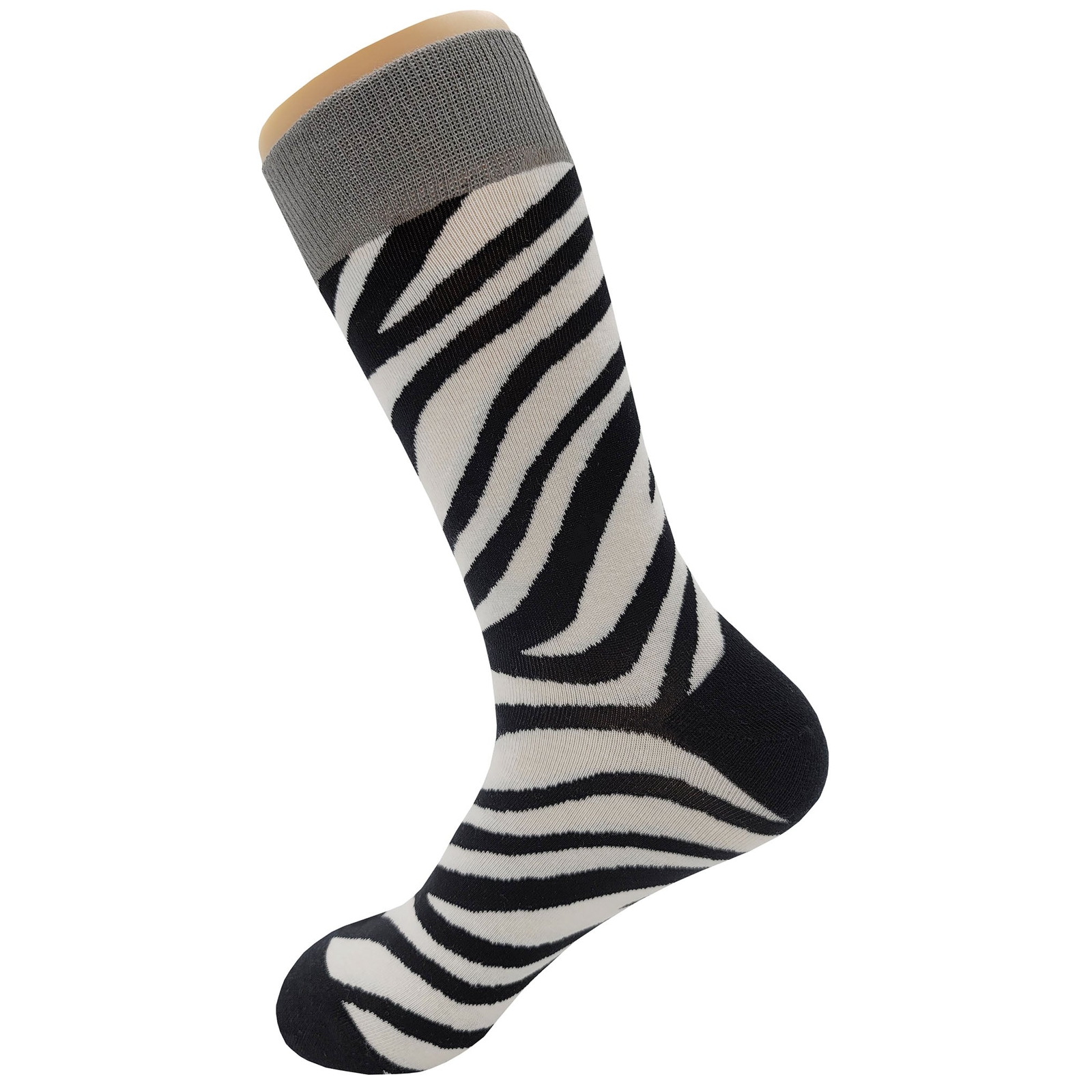 NWT Zebra Pattern Dress Socks Novelty Men 8-12 Multicolor Crazy Fun Sockfly