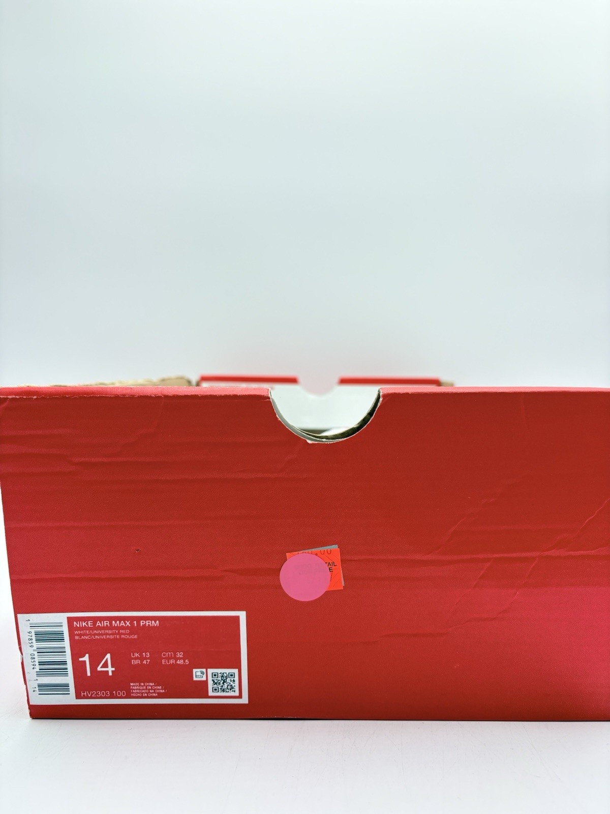 Nike Men’s Air Max 1 Premium Size 14 Valentine’s Day White | HV2303-100|