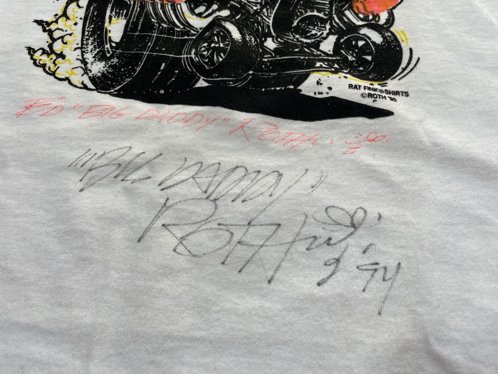 🔥RARE Vintage 90s RAT FINK T-Shirt ED ROTH SIGNED Sick Minds Toys HOT ROD L USA
