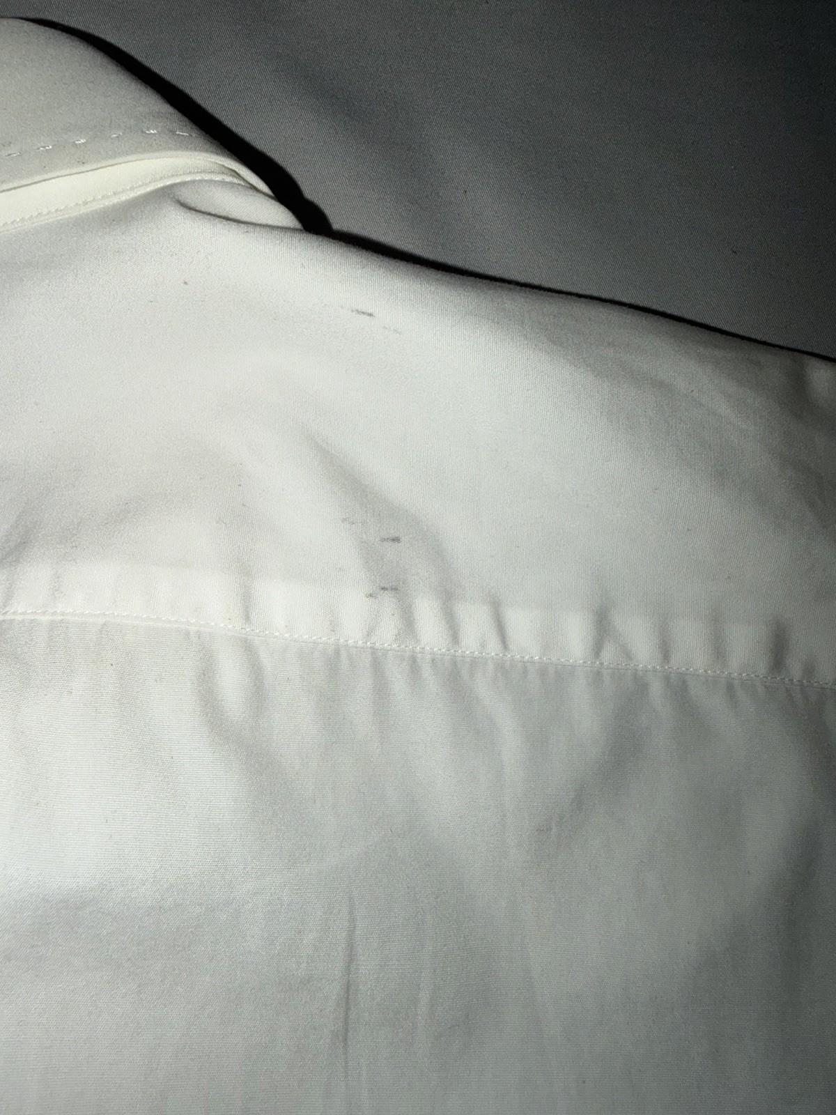Issey Miyake White Cotton Solid Long Sleeve Point Collar Pocket Shirt Sz 3