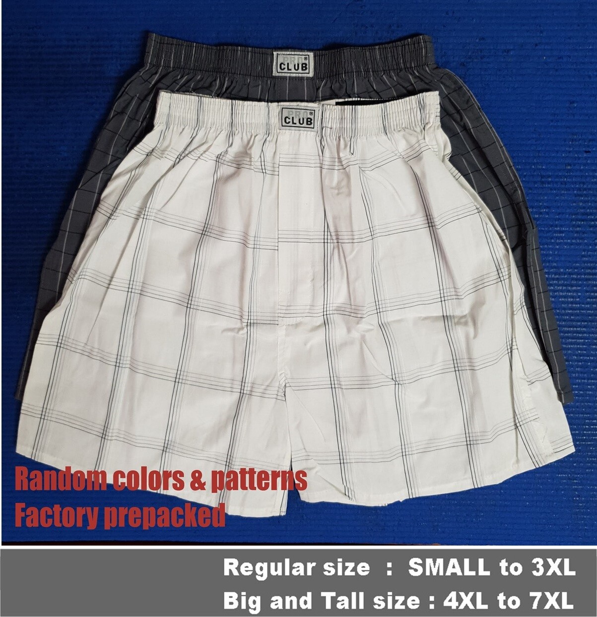 PRO CLUB BOXERS TRUNK SHORT PROCLUB MENS UNDERWEAR BIG AND TALL LOT 2 PACK S-7XL