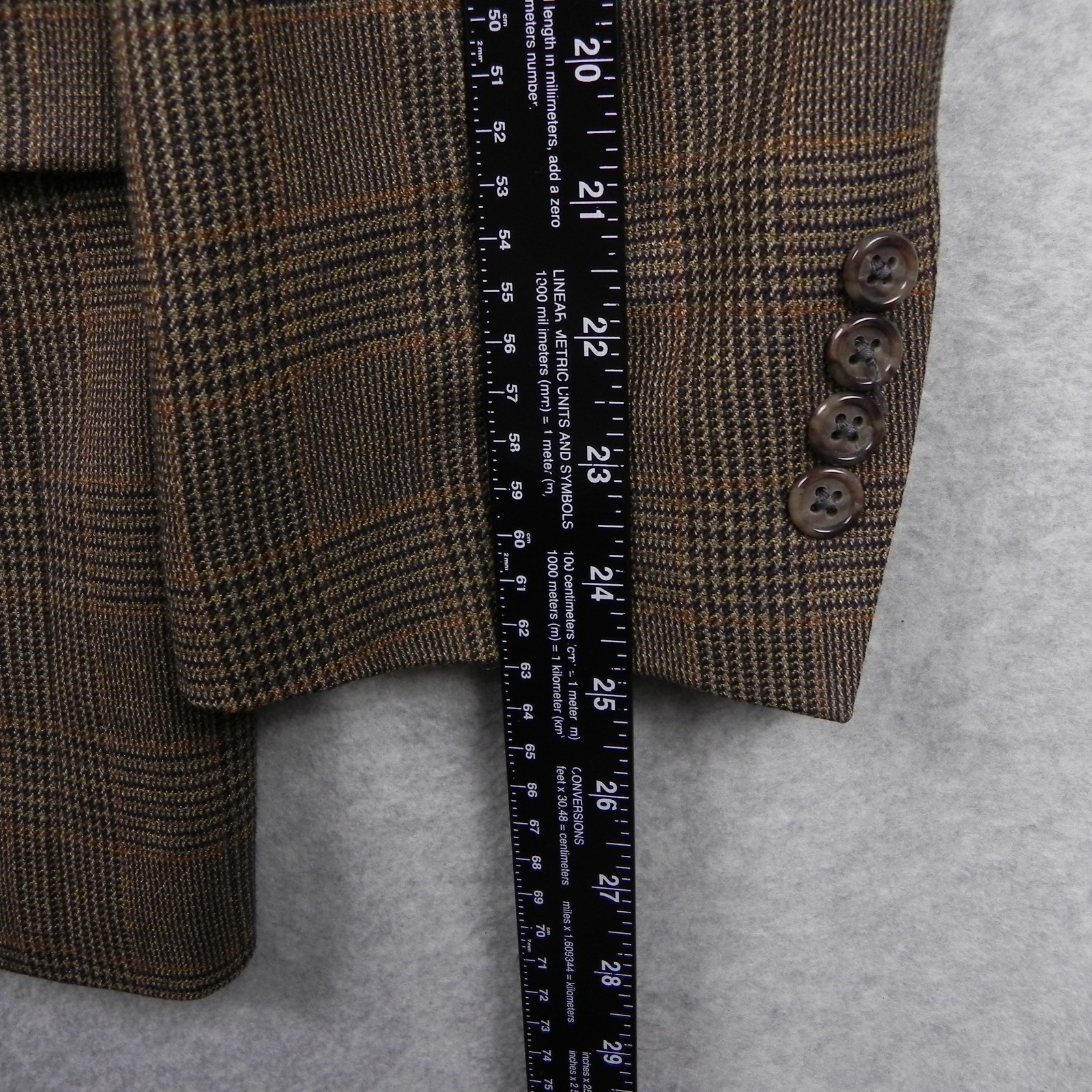 Brooks Brothers Blazer Mens 43R Wool 2-Button Suit Jacket Sport Coat Brown Plaid