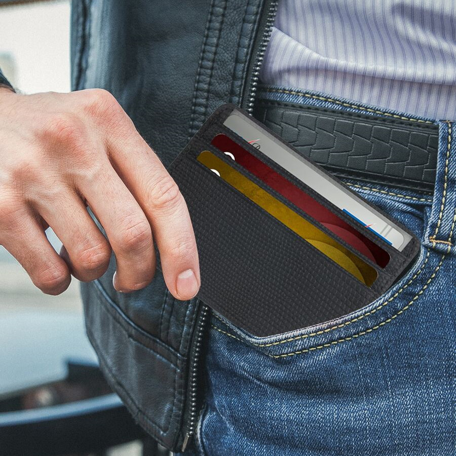 Pocket Wallet Slim RFID Blocking Minimalist Credit Card Holder Clear ID Window