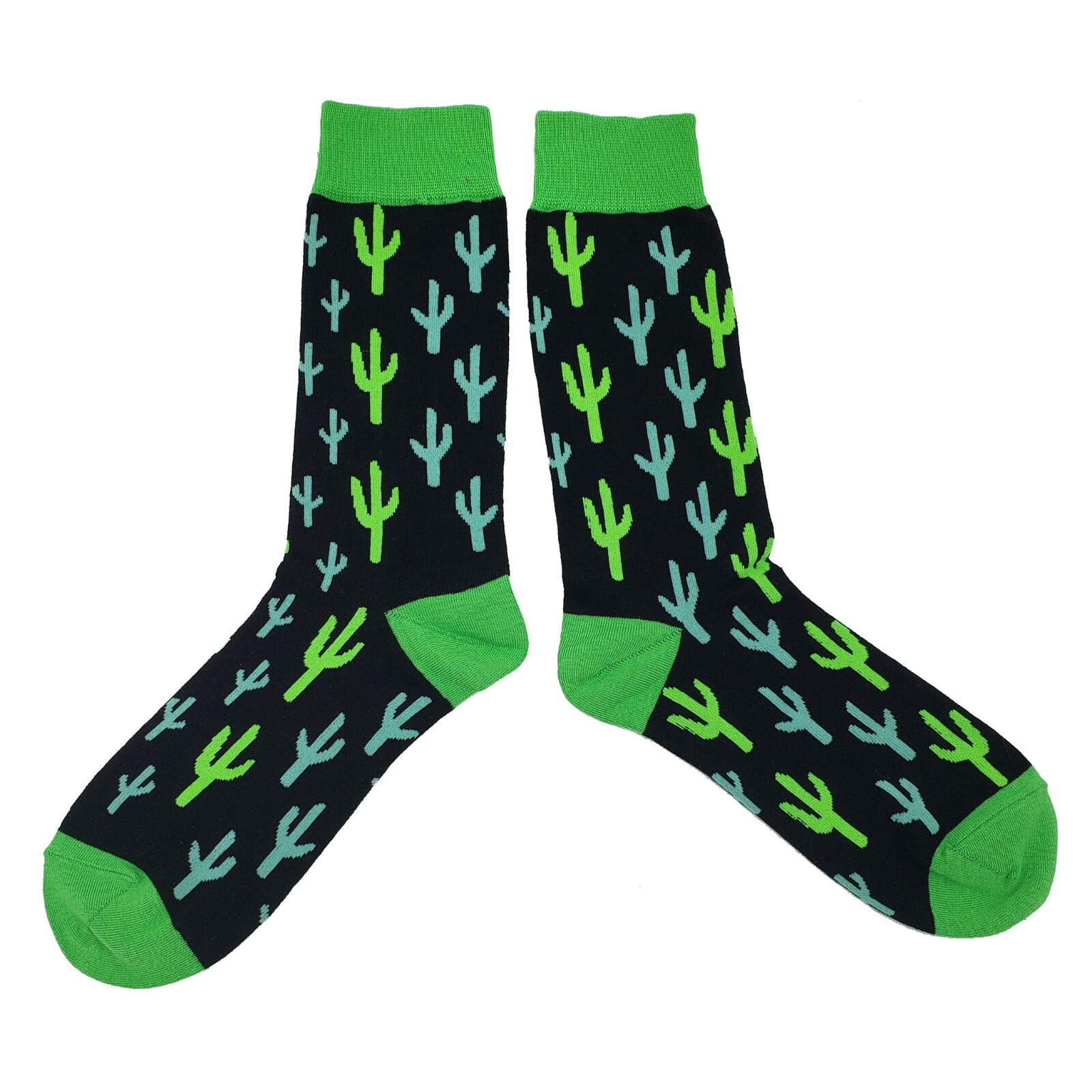 NWT Green Cactus Dress Socks Novelty Men 8-12 Crazy Fun Sockfly