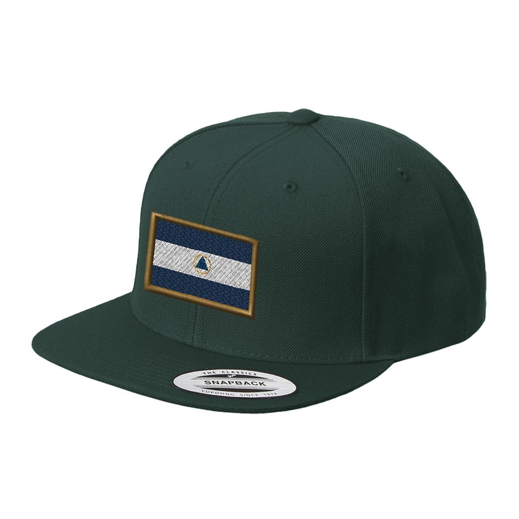 Nicaragua Embroidered Flat Visor Snapback Hat