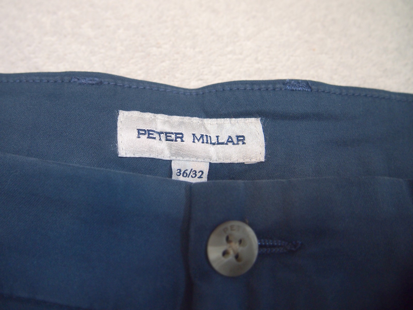 Peter Millar Signature Sateen Cotton Blend Pants NWT $188 36 x 32 Navy Blue