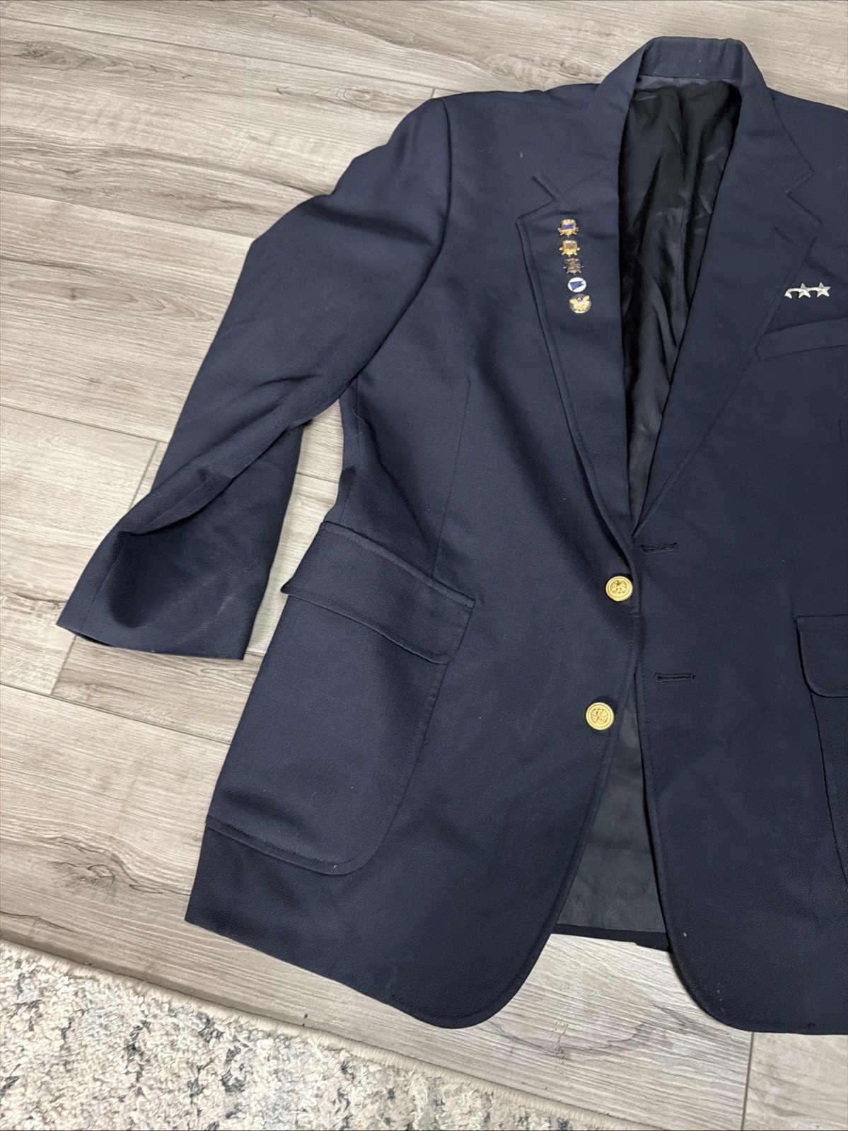 Mens Navy Blue Suit Coat Commodore Pins – Byc, Sbc, Yacht Clubs Biscayne Bt31