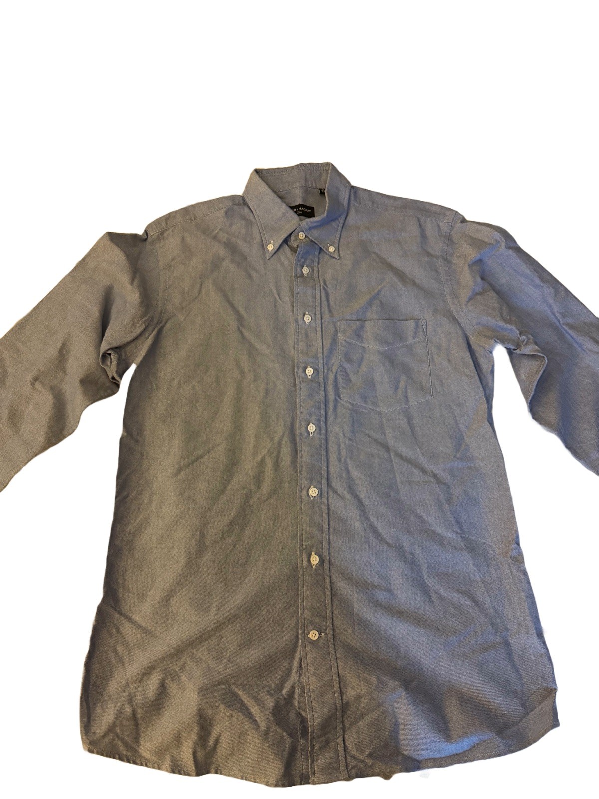 Spier & Mackay OCBD Shirt Blue Cotton Slim Fit Button Down Oxford Mens 16/33 EUC
