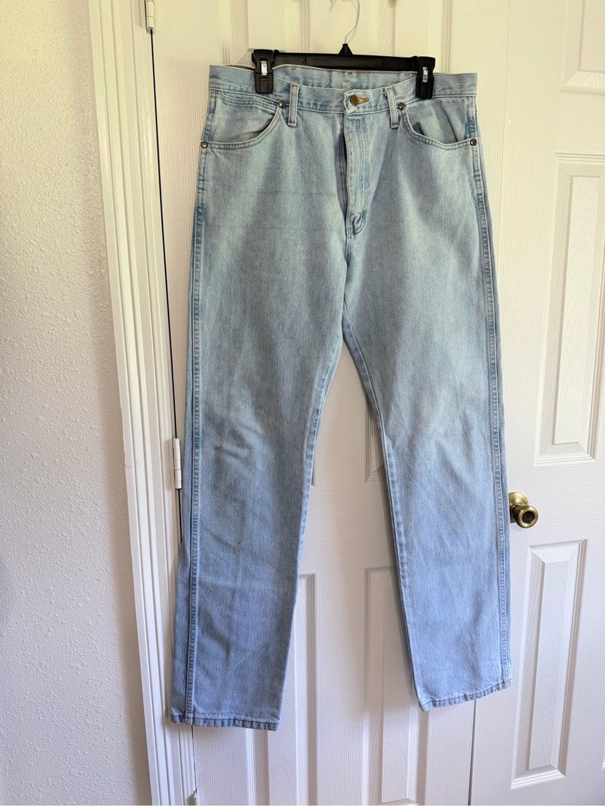 Wrangler 1013MWZGH Jeans Mens 34×36 Light Wash Regular Fit Western Cowboy Denim