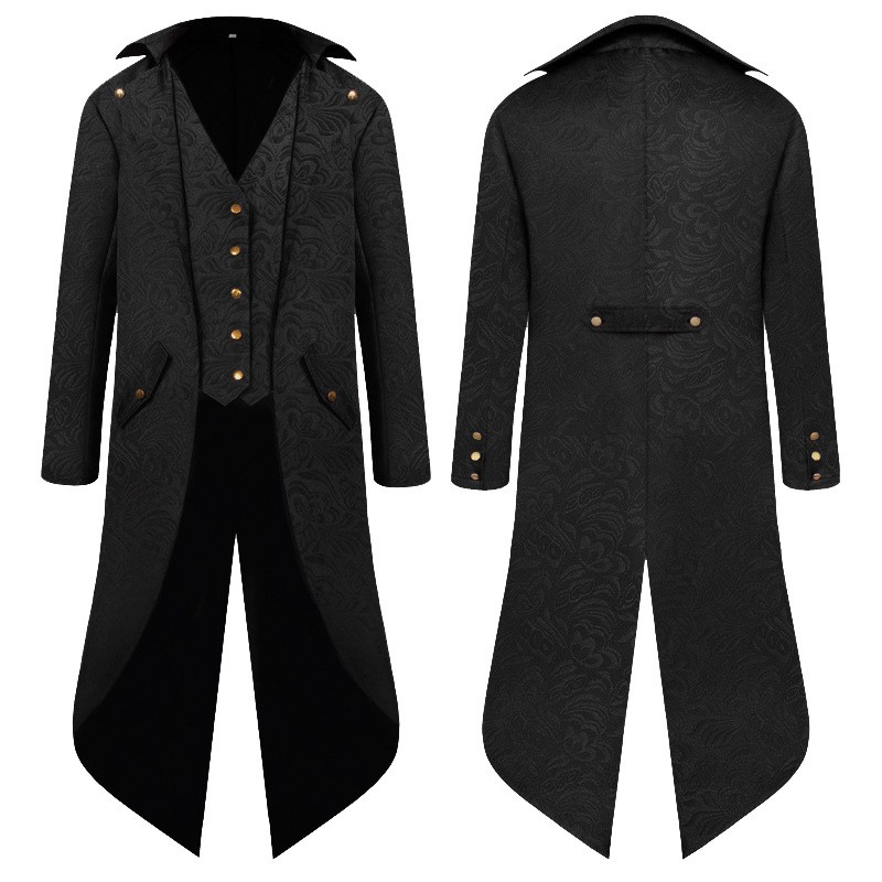 Retro Victorian Steampunk Gothic Men Tailcoat Jacket Tail Coat Halloween Costume