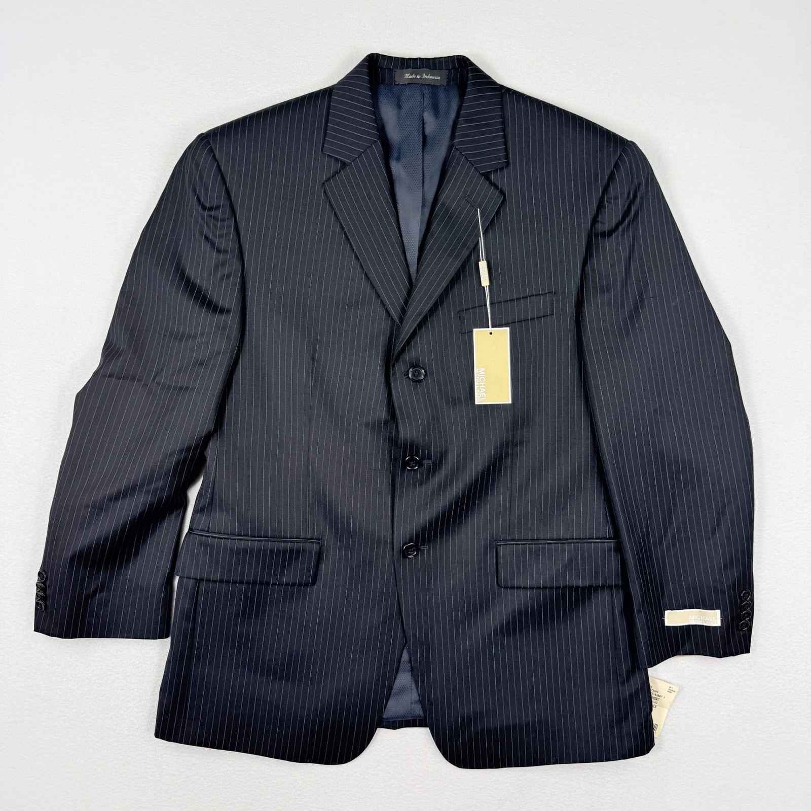 Michael Kors Pinstripe Suit Jacket Size 40-Short Mens Navy NWT