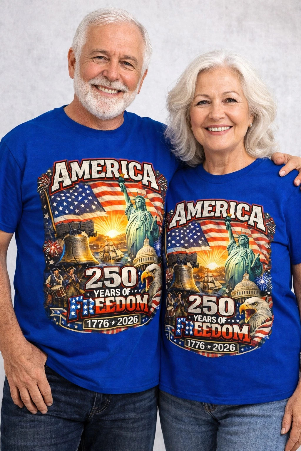 America 250 Years Freedom Shirt 1776-2026 Patriotic USA Flag July 4th Tee S-5XL