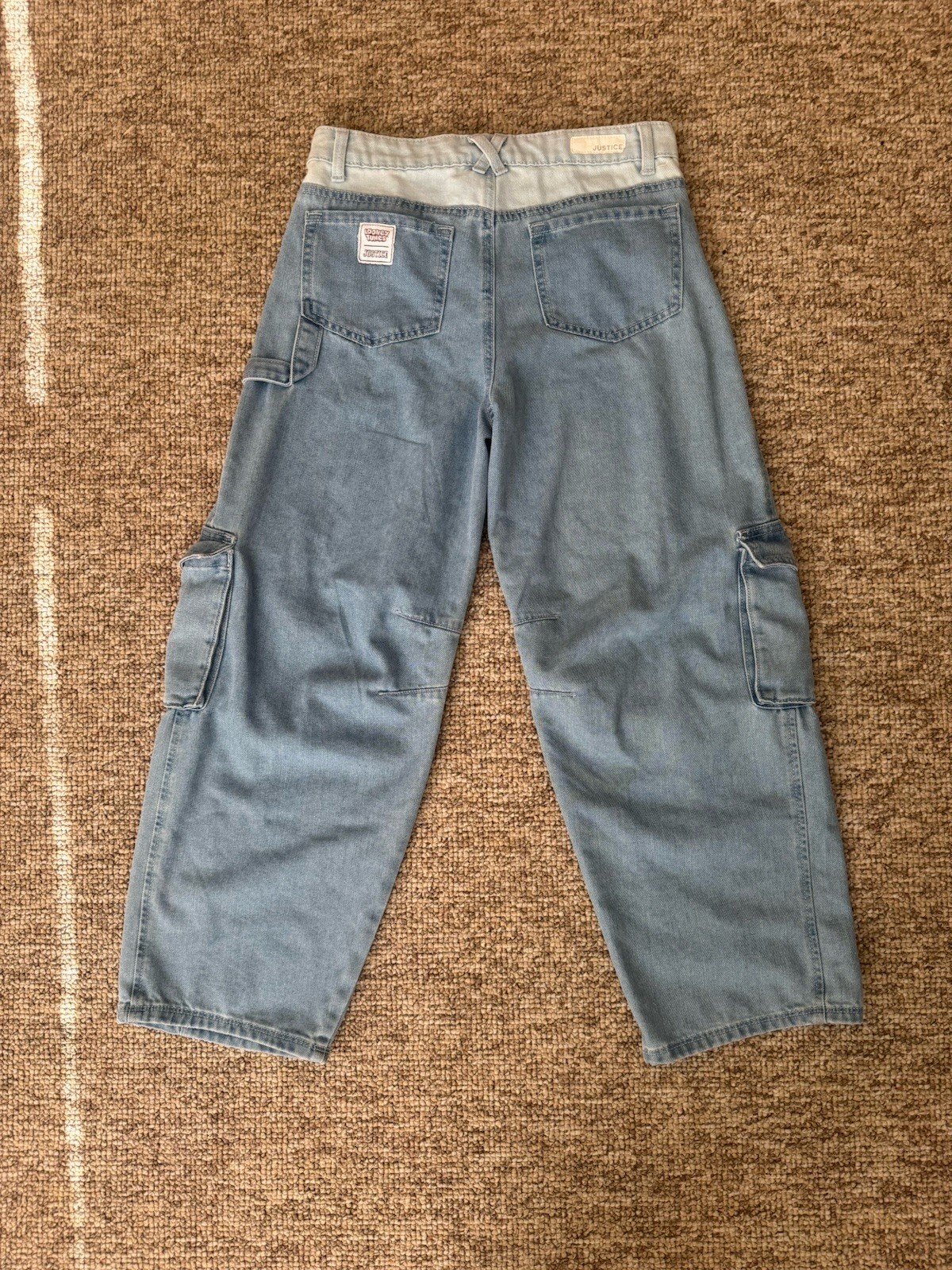 Justice Looney Tunes Y2K Girls Cargo Jeans Size 18 Tweety Bugs Bunny (Women 2)