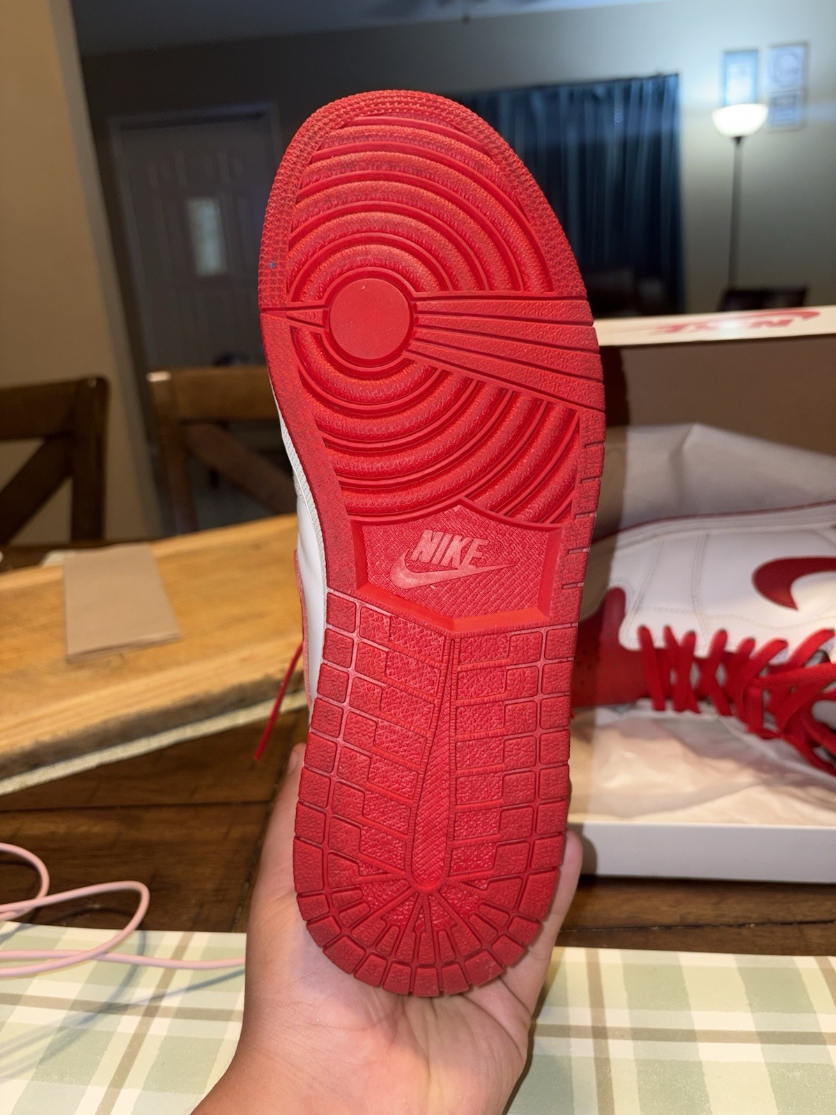 Nike Air Jordan 1 Mid Top Gym Red/White/Black Leather Sneakers 554724-605