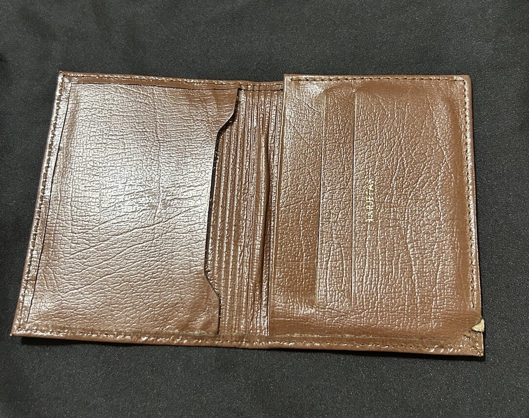 JIF Trifold Slim Fold Wallet Men Leather Brown Multiple Compartments Sleek Thin
