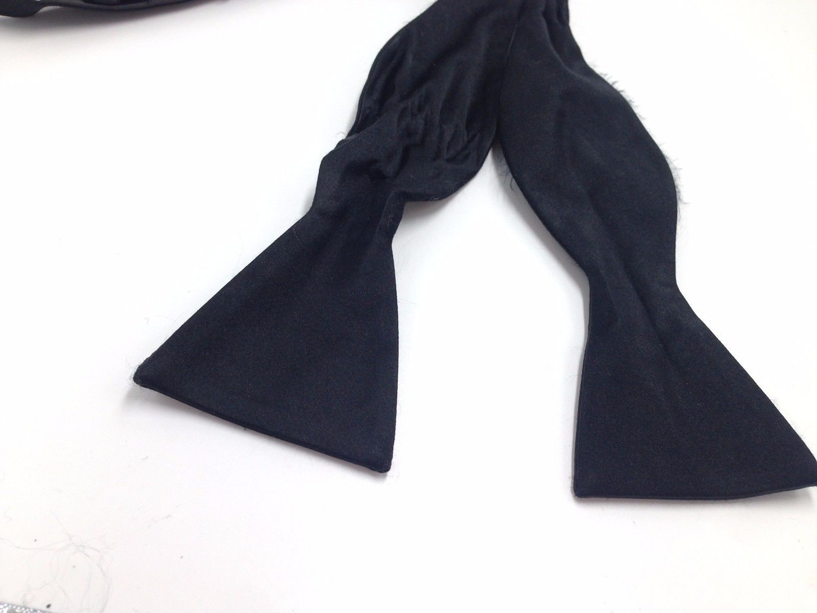 $110 Countess Mara Mens Black Solid Casual Bow Tie Classic Adjustable Bowtie