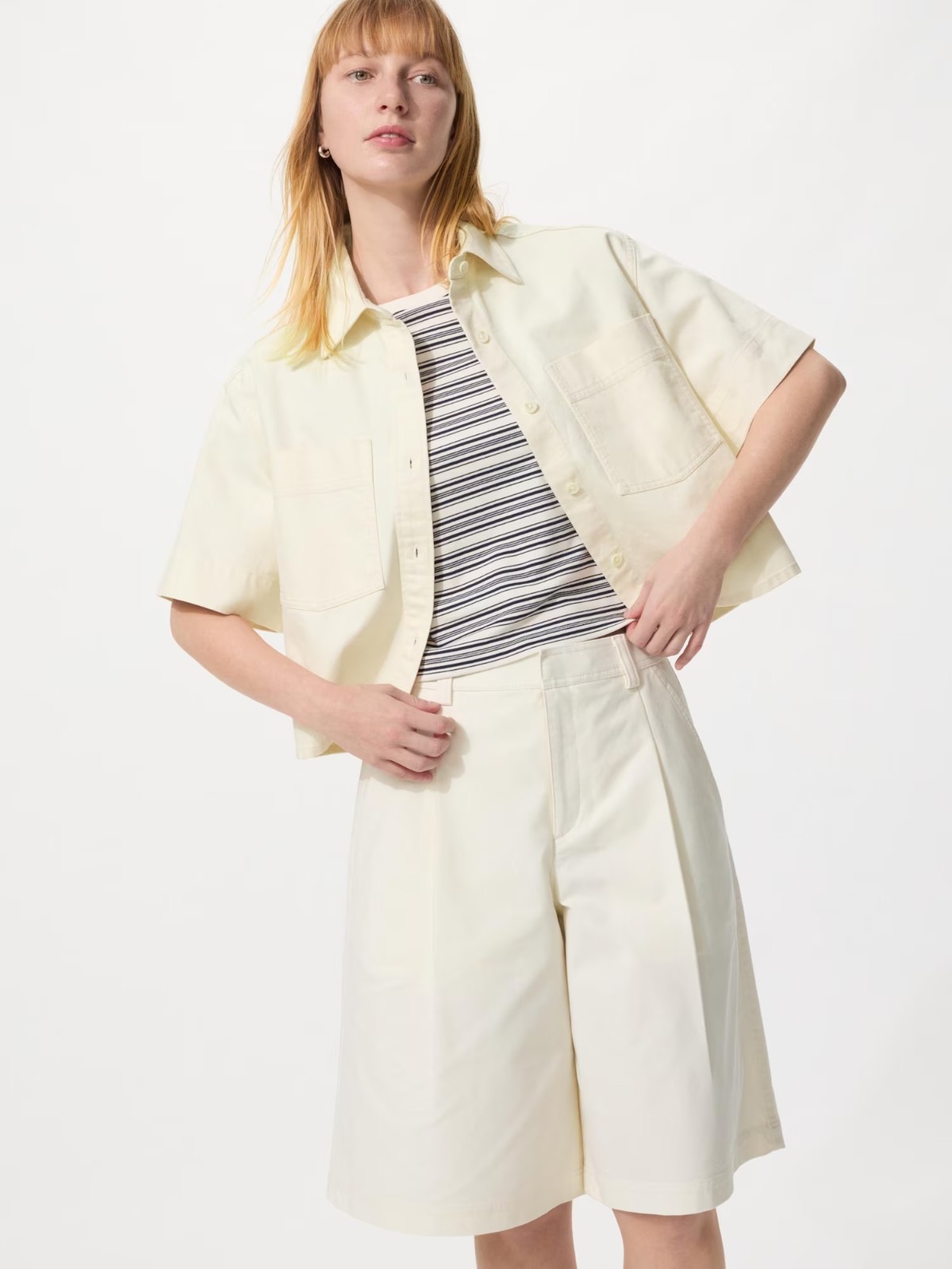 UNIQLO Jersey Pleated Half Shorts S-3XL Off White Black Beige Women 485178 NWT