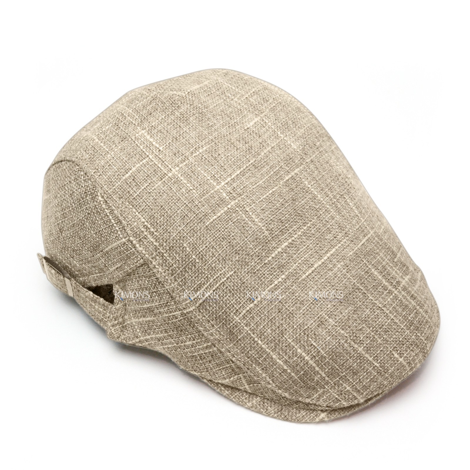 Mens Mesh Ivy Cap Summer Newsboy Flat Hat 100% Cotton Adjustable Khaki