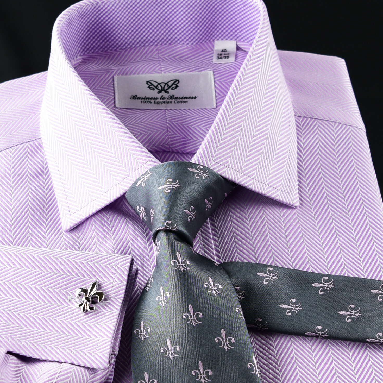 Purple Herringbone Twill Formal Business Dress Shirt Pink Check Sexy Boss Design