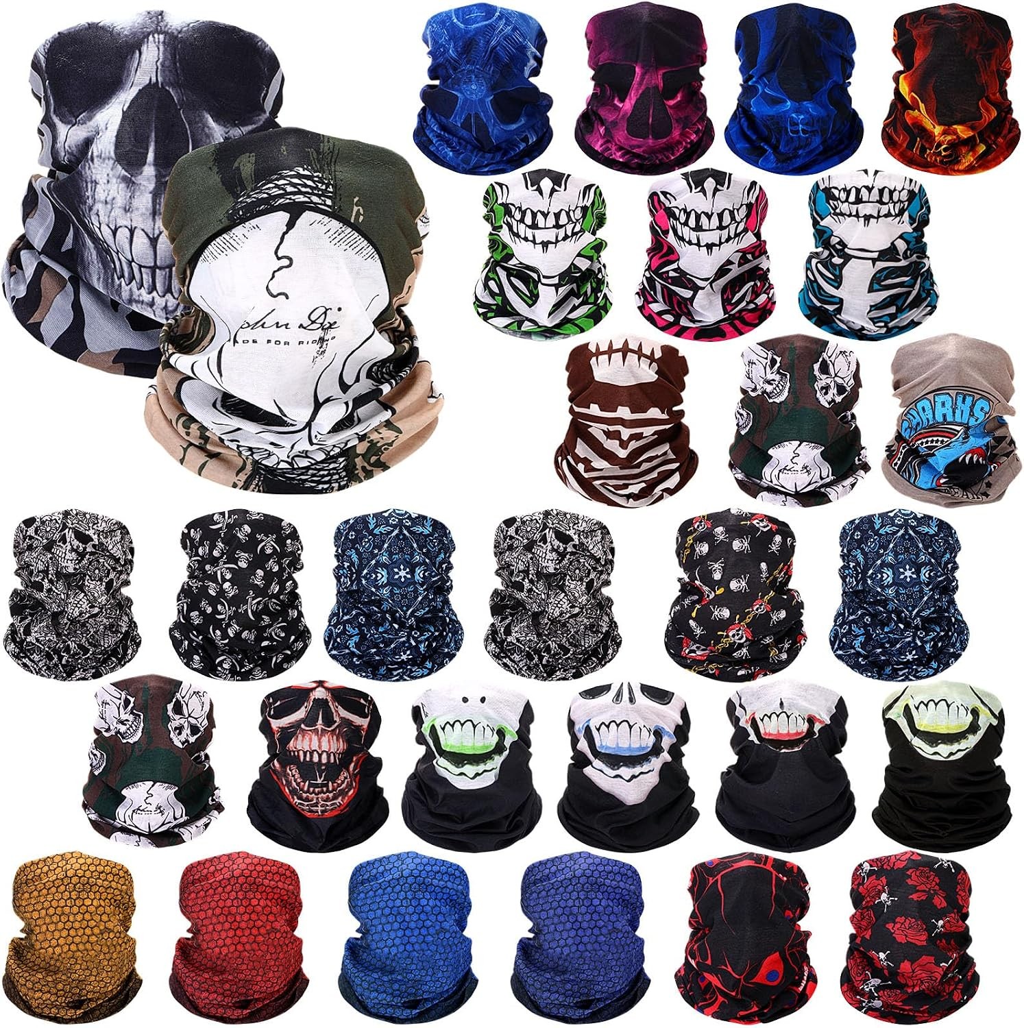 Seamless Skull Balaclava Tarpop 30 Pcs Bulk Halloween