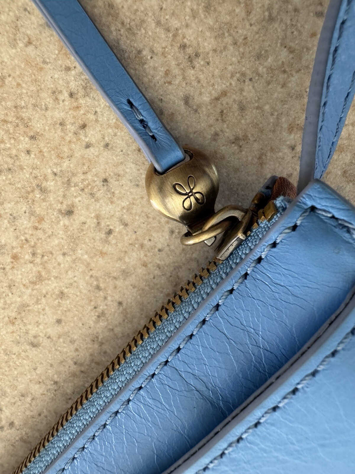 HOBO Jewel Small Leather Crossbody Bag in Tranquil Blue CLEAN