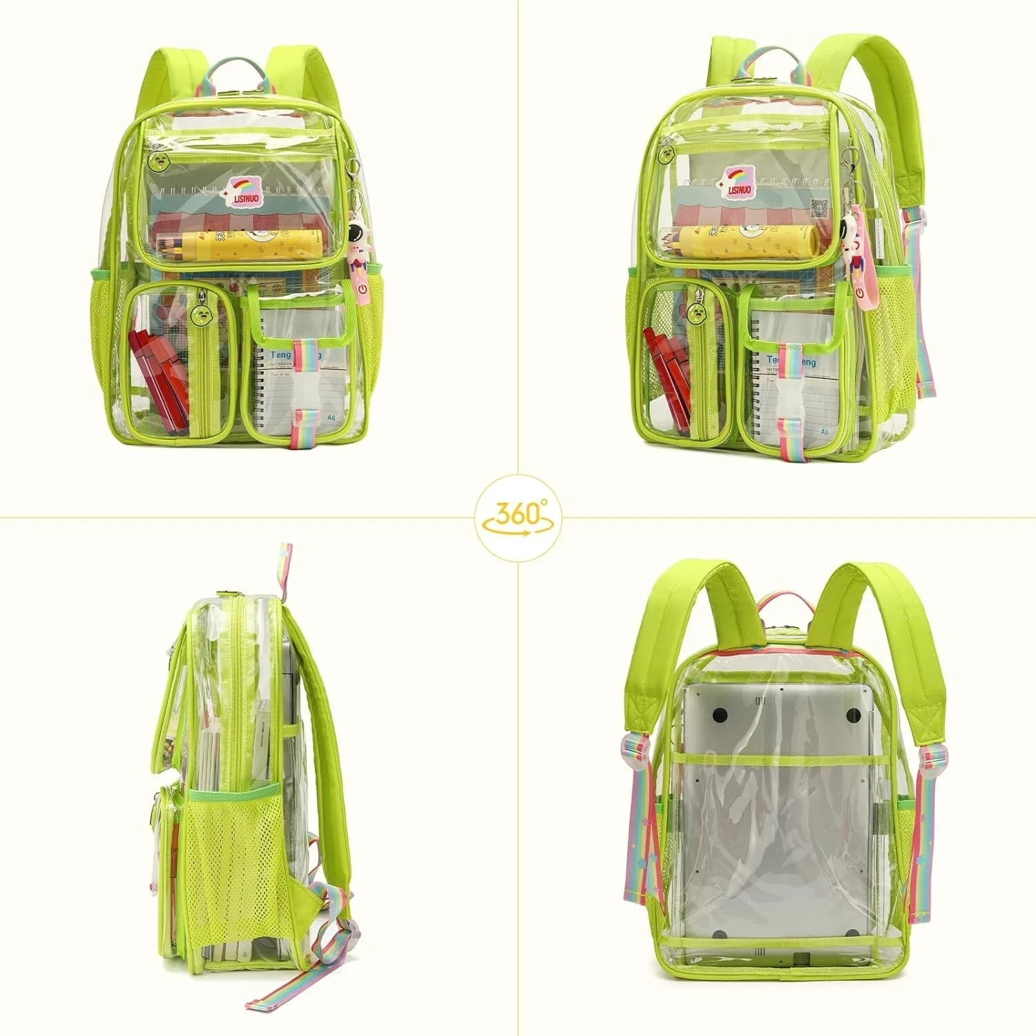 Clear Backpack Heavy Duty Transparent Backpacks Stadium Approved Women Men Kids