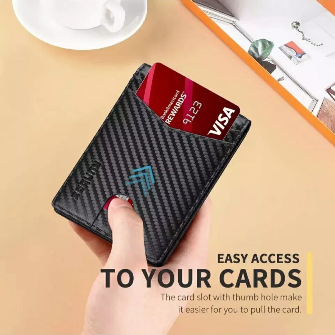 RUNBOX Wallet for Men Slim Rfid Leather 2 ID Window with Gift Box