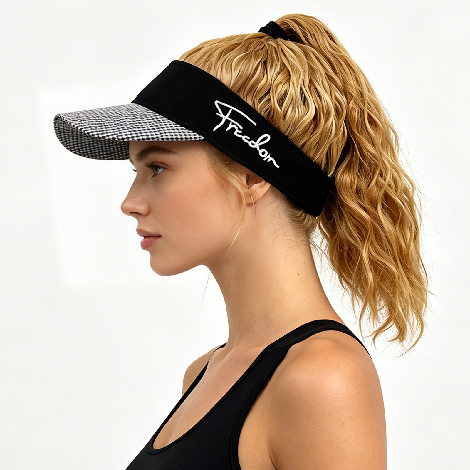 Women’s Baseball Cap with Attached Ponytail Wig Hair Sports Sun Hat Adjustable