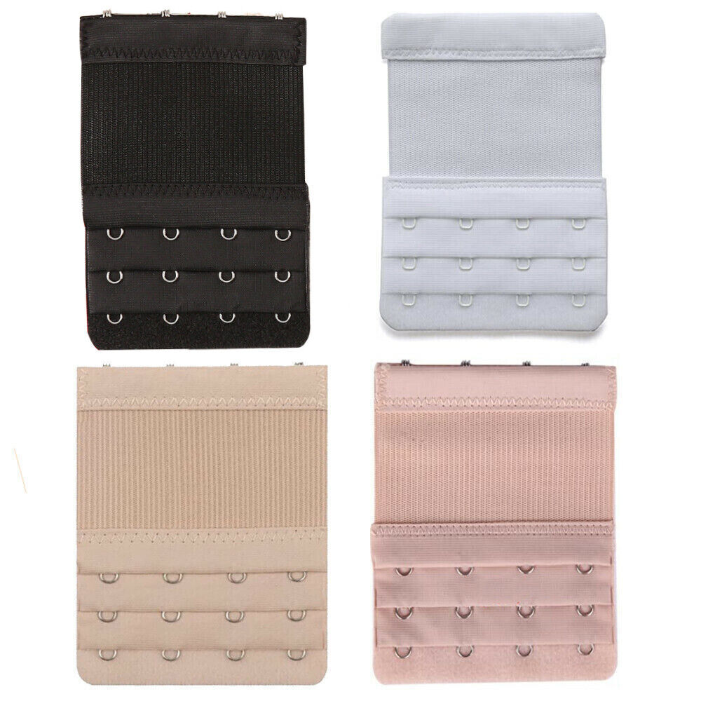 4Pcs Adjustable Bra Extender 2/3/4 Hooks with Elastic Extension Underwear Strap