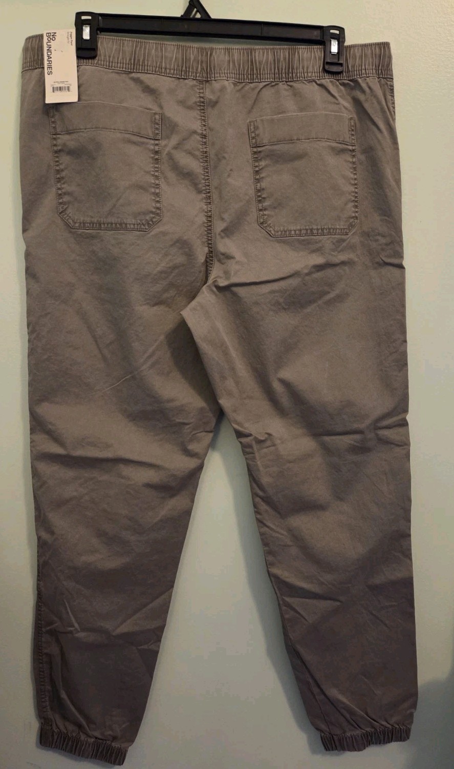 No Boundaries Men’s LARGE 36-38 Twill Jogger Pants LIGHT TAUPE Straight #10726