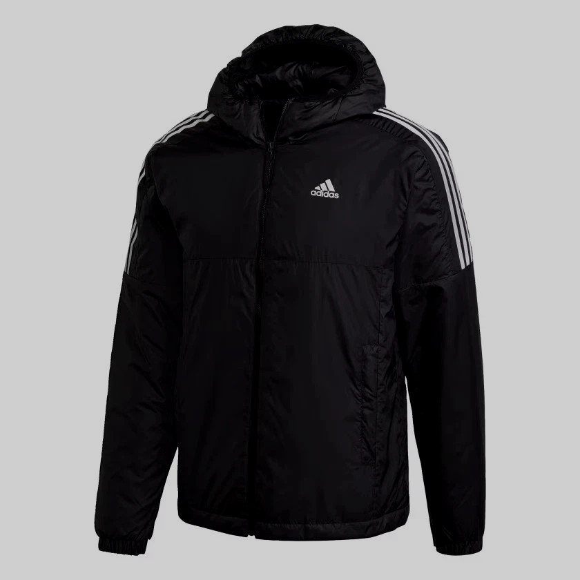 Adidas Essentials Mens size L Navy Insulated Hooded Puffer Outdoor Jacket GT9165