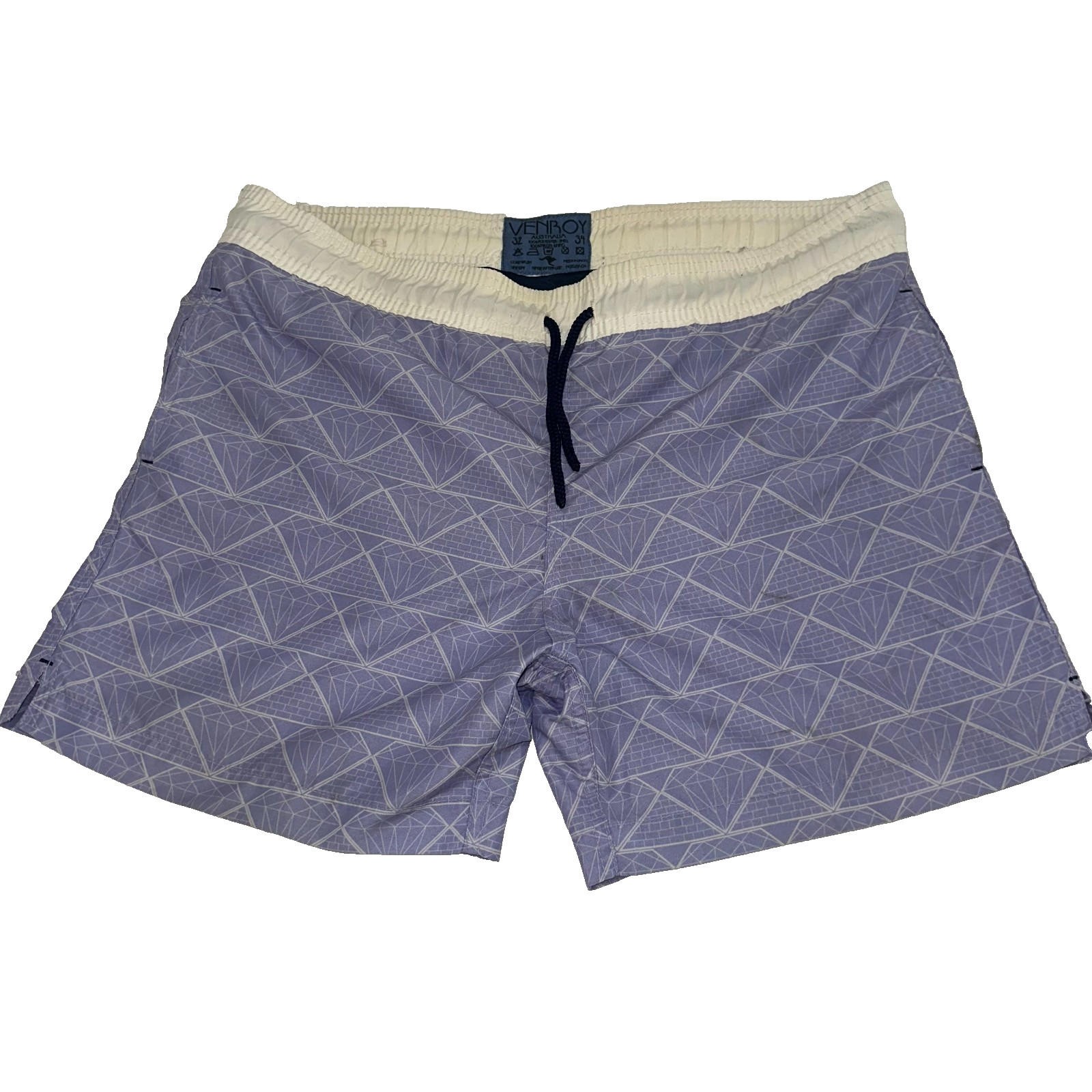 Venroy Sydney Poly Nylon Mesh Lining Purple Drawcord Swim Trunks 32/34 Mens M