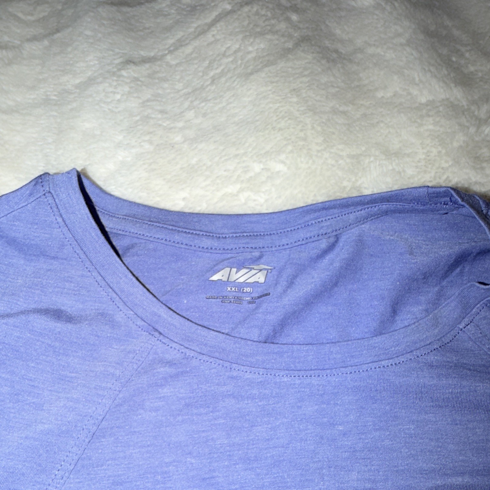 Avia Women’s Breathable Crew Neck Activewear T-Shirt Purple XXL Plus