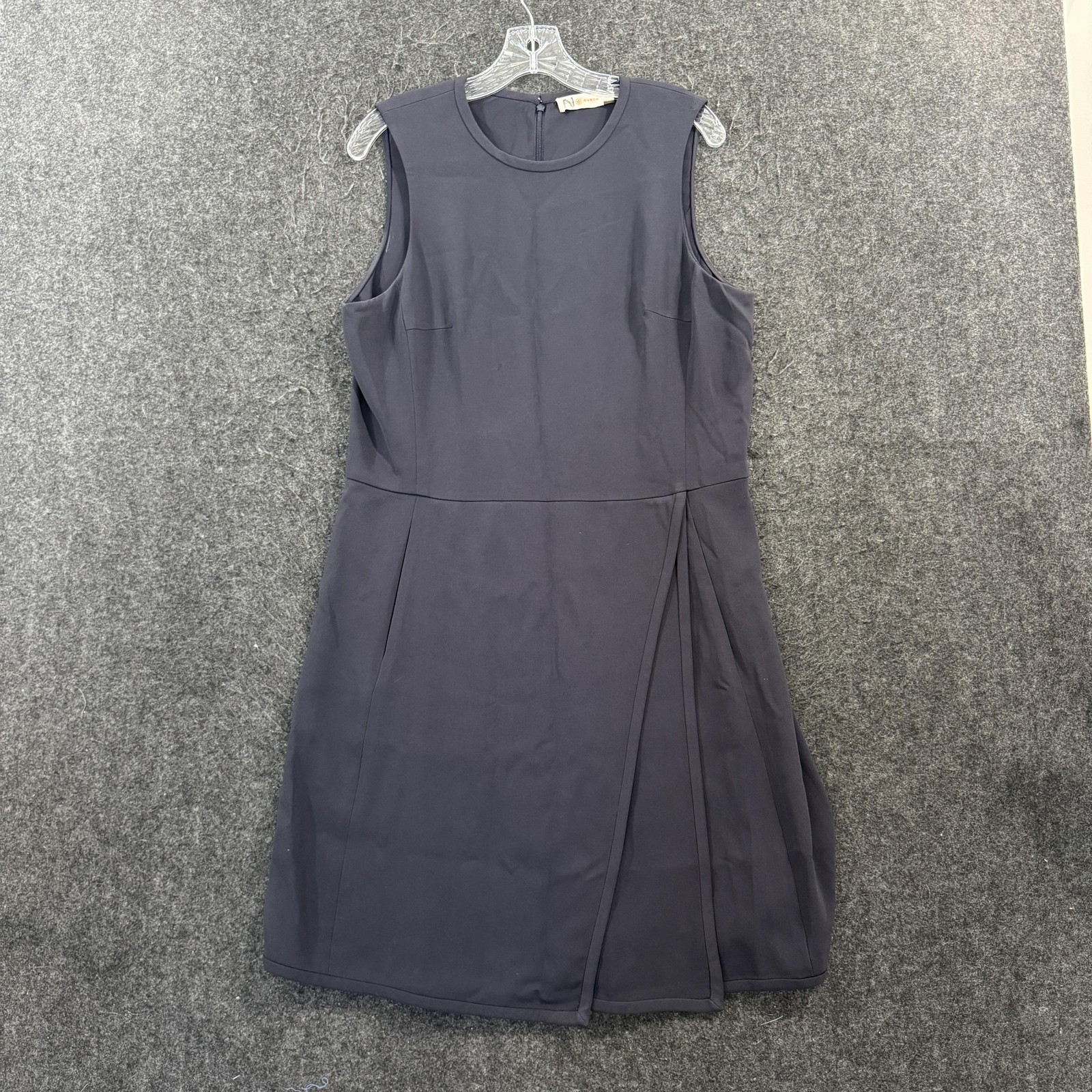 Tory Burch Day Dress Women’s 14 Navy Blue A-Line Pleated Knee Length Workwear