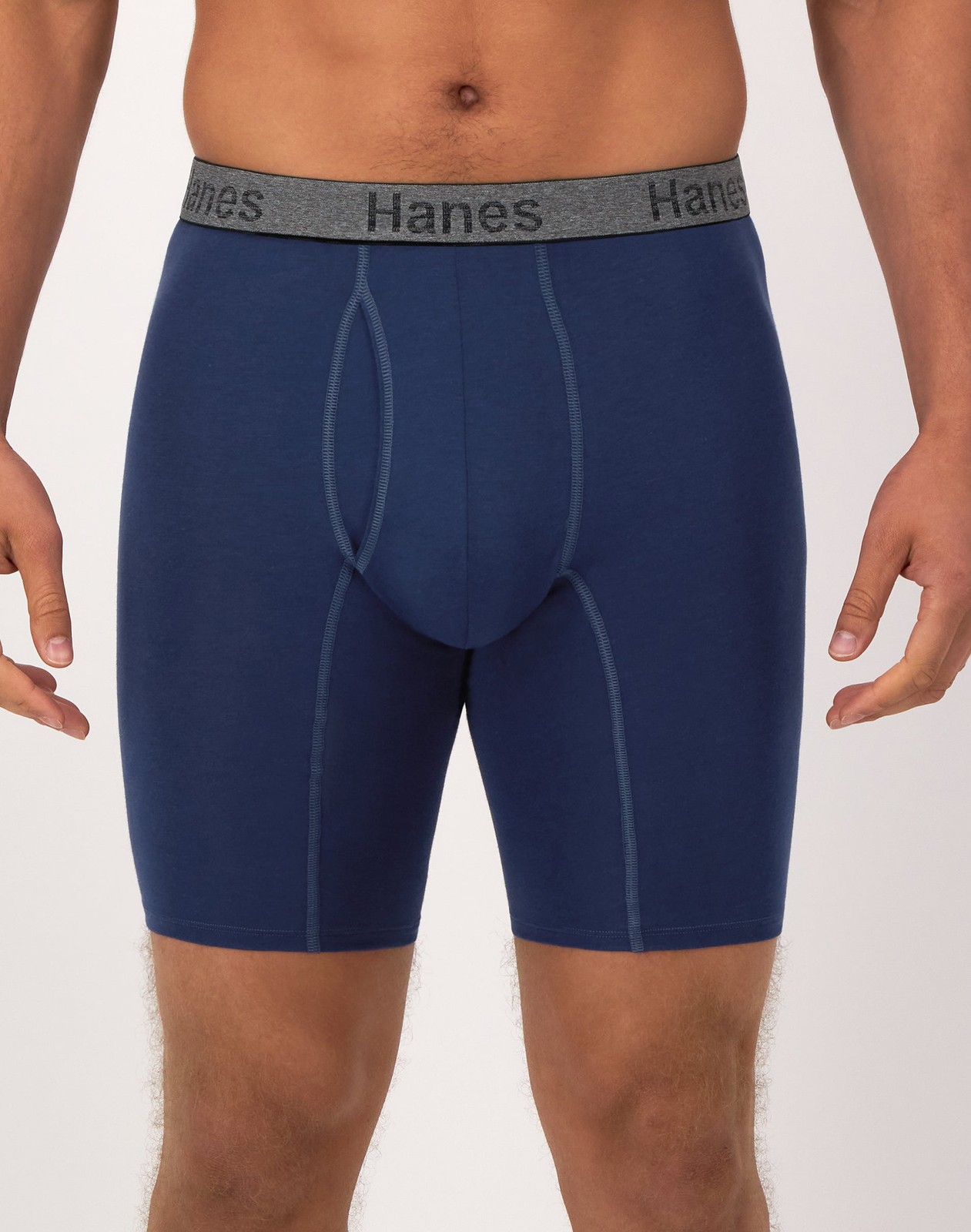 Hanes Men’s Boxer Briefs 3 pack Comfort Flex Ultra Soft Cotton Stretch Long Leg
