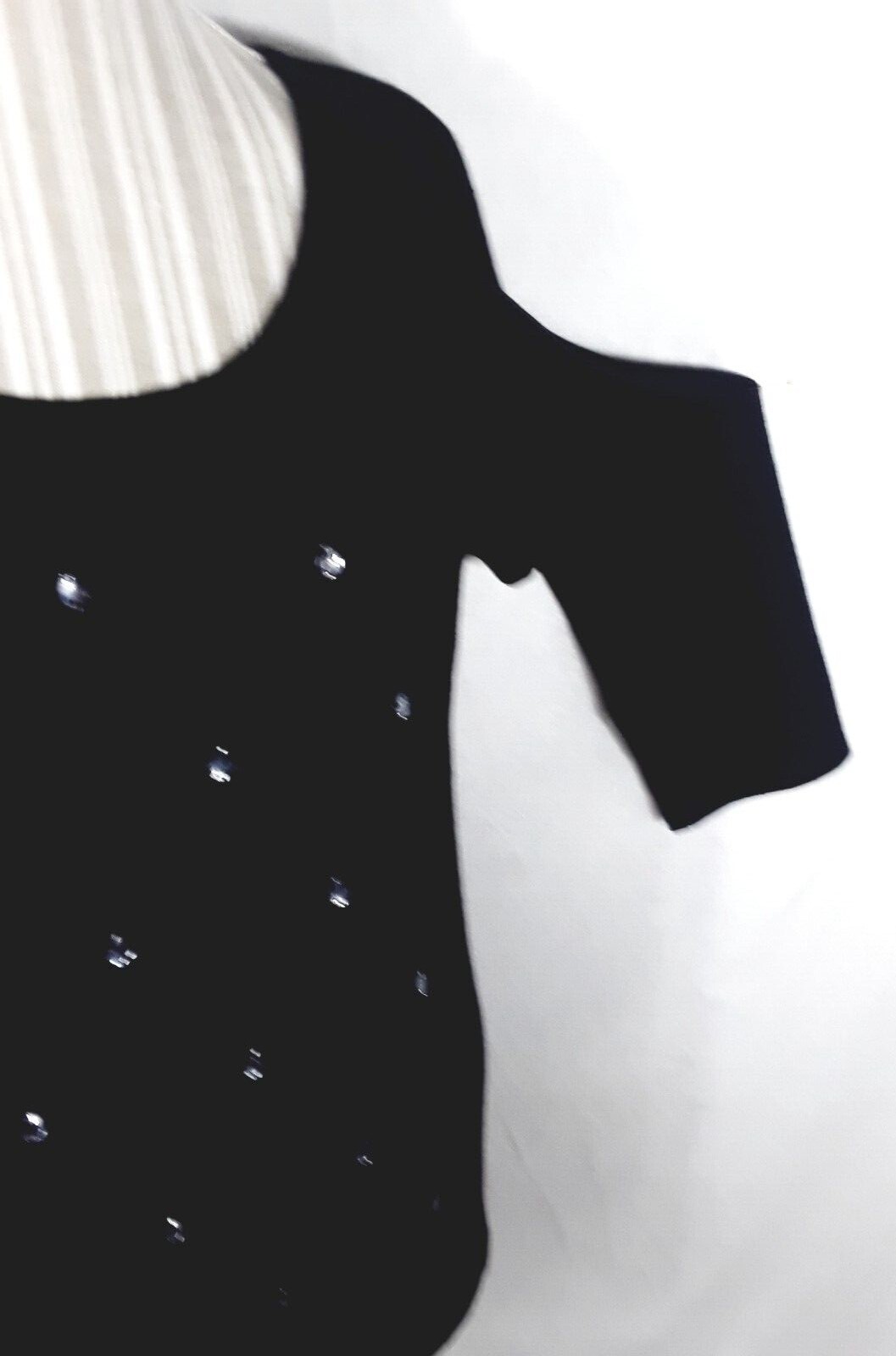 TA1-24 I.N. Studio XL woman’s 3/4 sleeve blouse black with teardrop beads, soft
