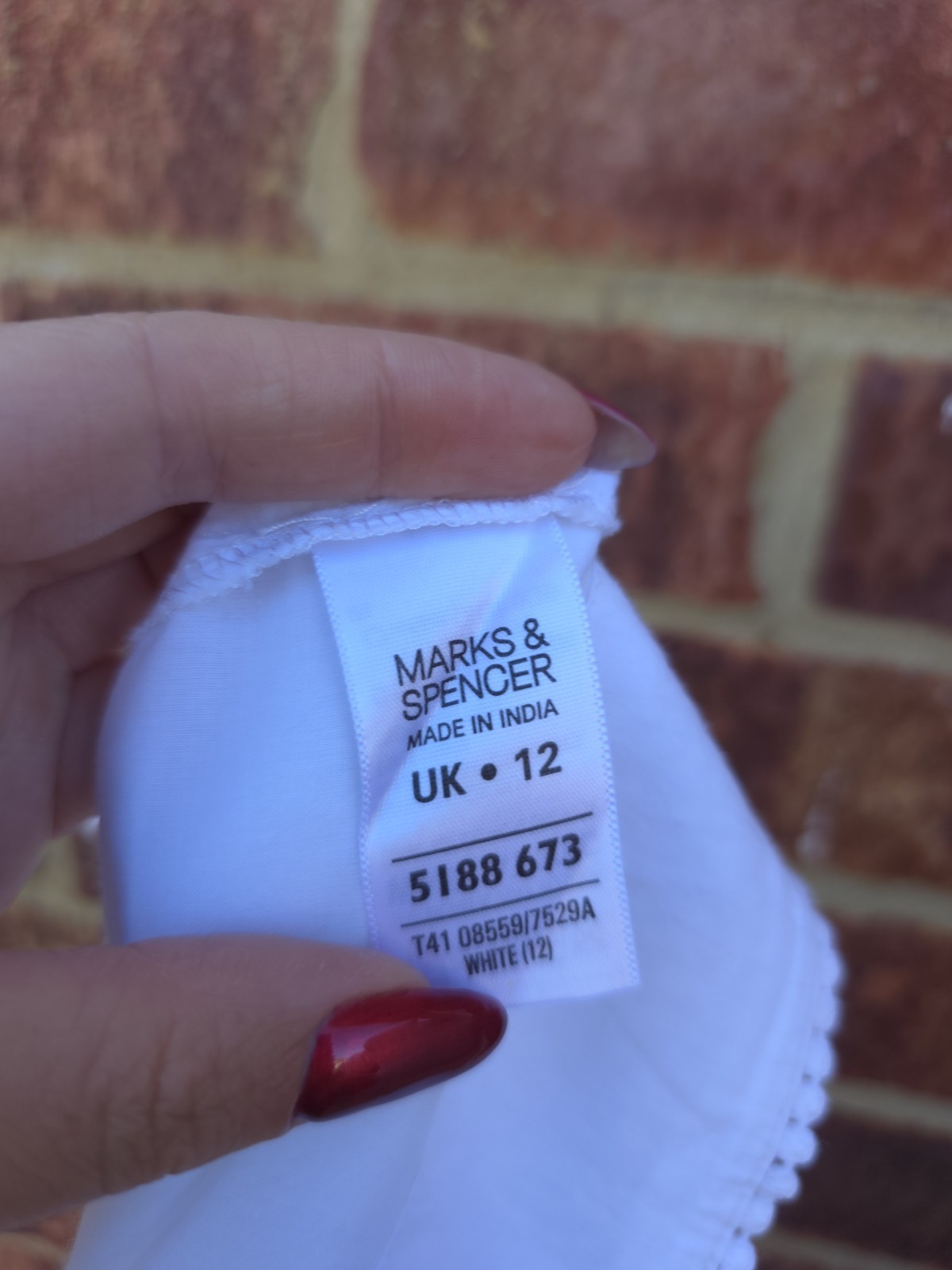 Marks & Spencer White 100% Cotton Anglaise Broderie Openwork Embroidered Blouse