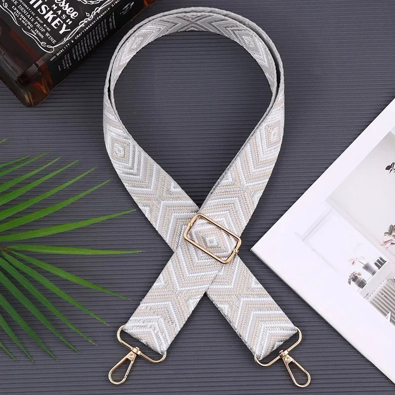 Adjustable Wide Shoulder Strap for Women, Nylon Replacement Bag Strap with Hardw