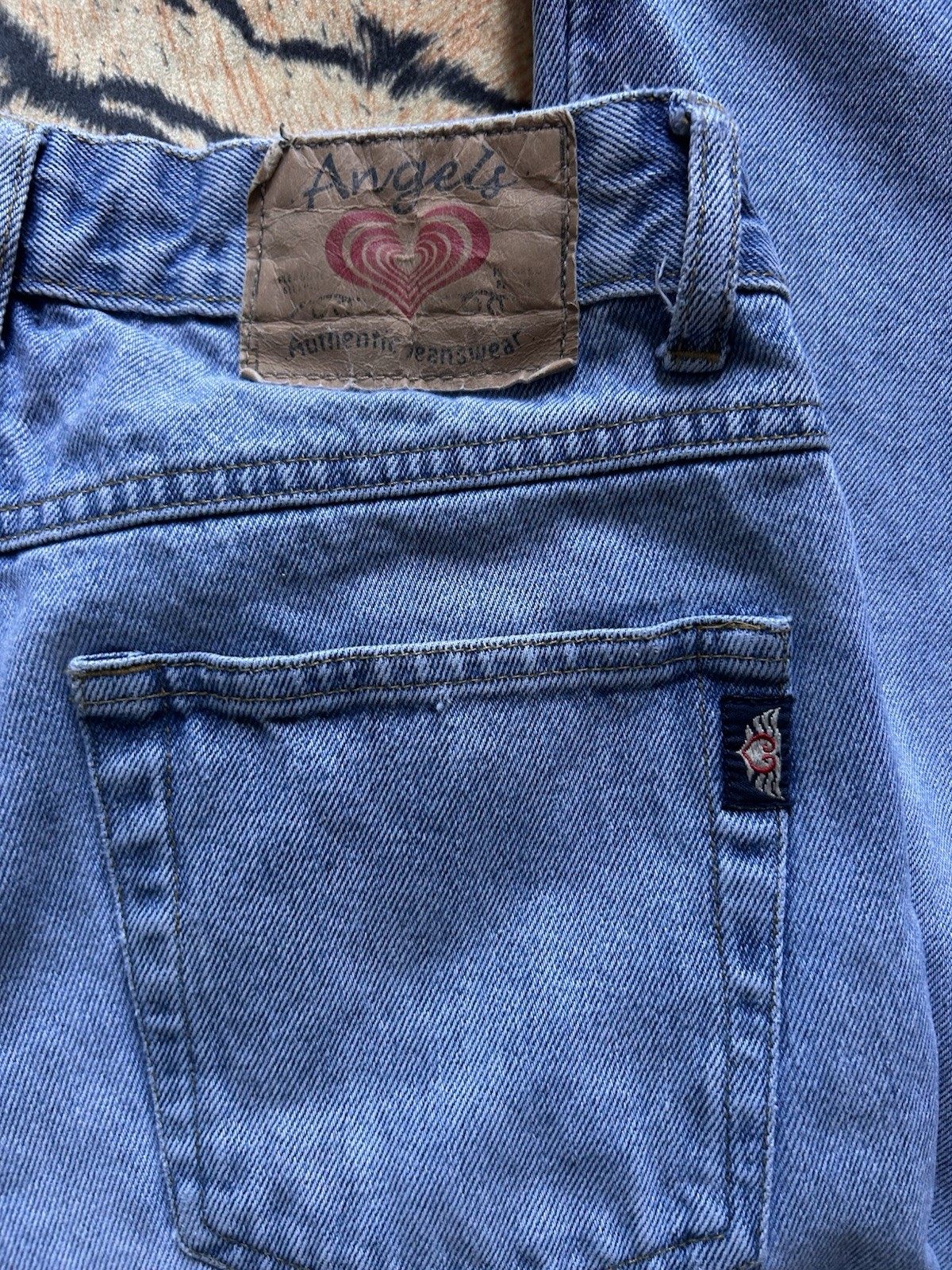 Vintage Y2K Angels Light Wash Low Rise Straight Leg Jeans Blue Denim Size 3