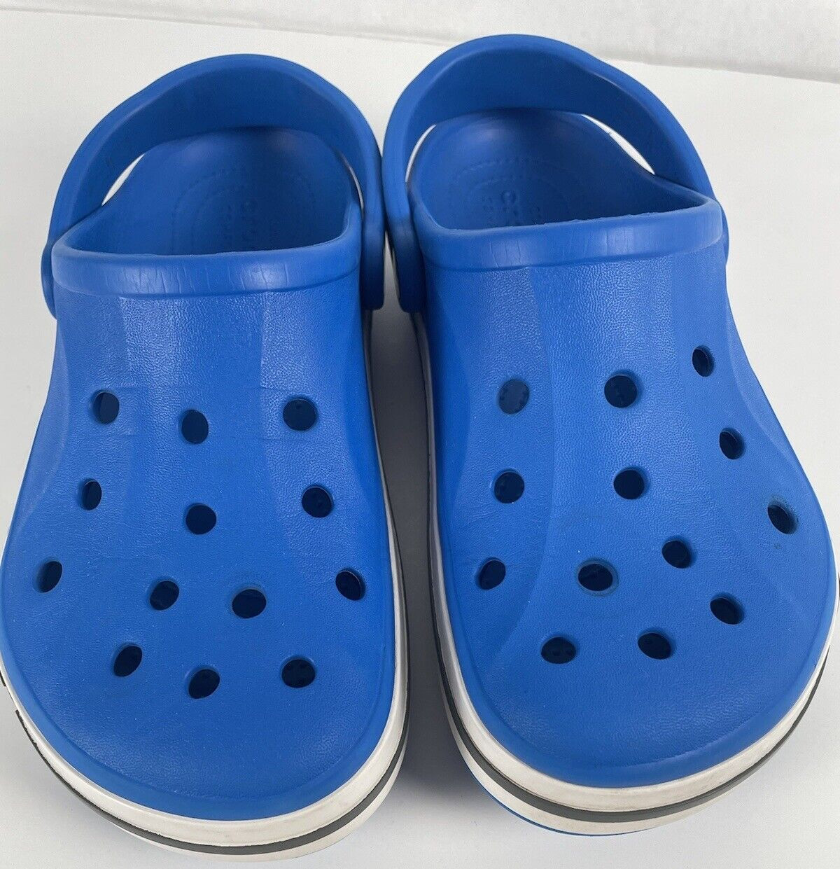 Crocs Sandals Adult Unisex Womens 8 Mens 6 Bayaband Blue Slide Great Condition