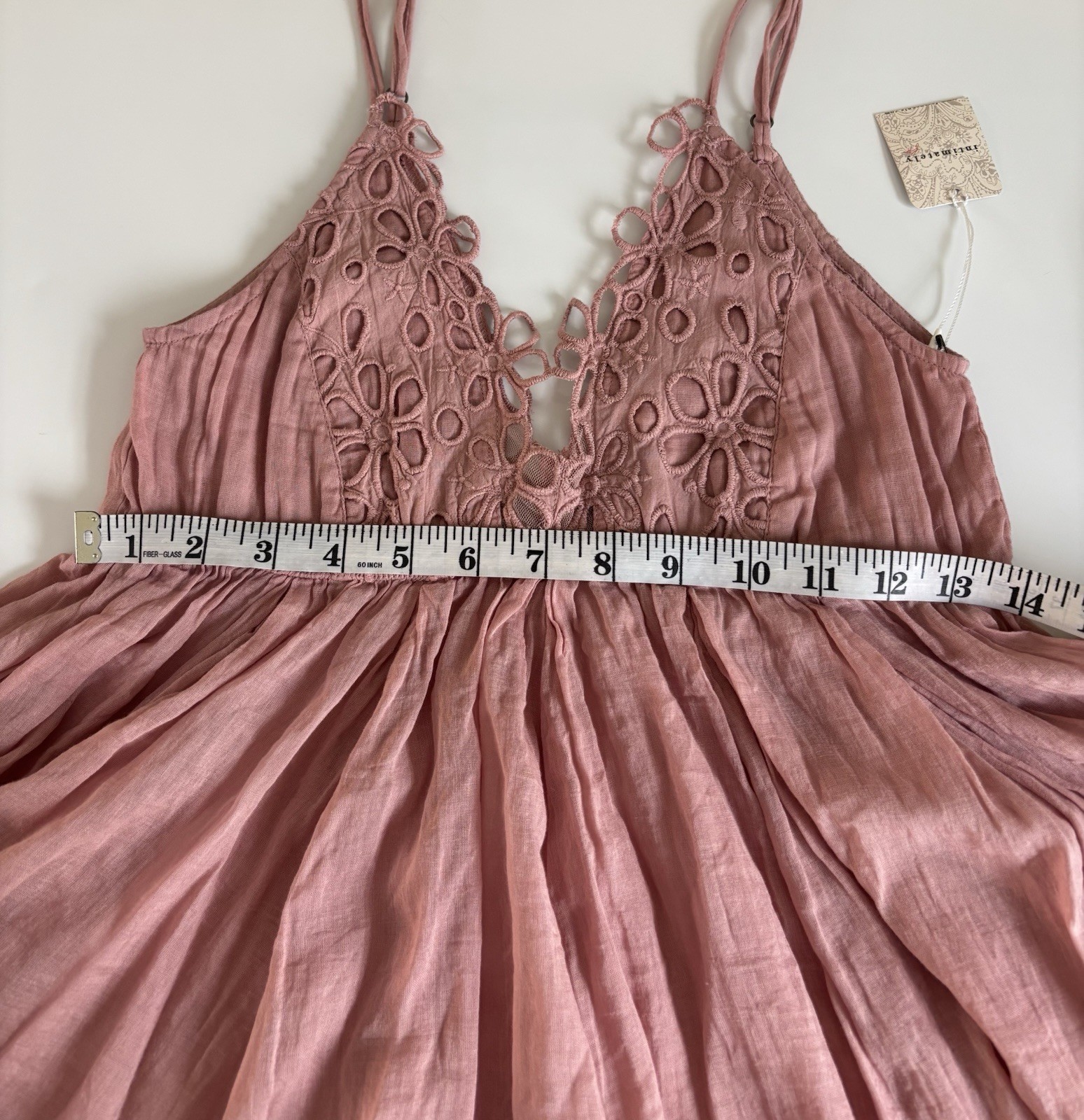 Free People Pink Lace V-Neck Spaghetti Strap Camisole Tank Top Size XS