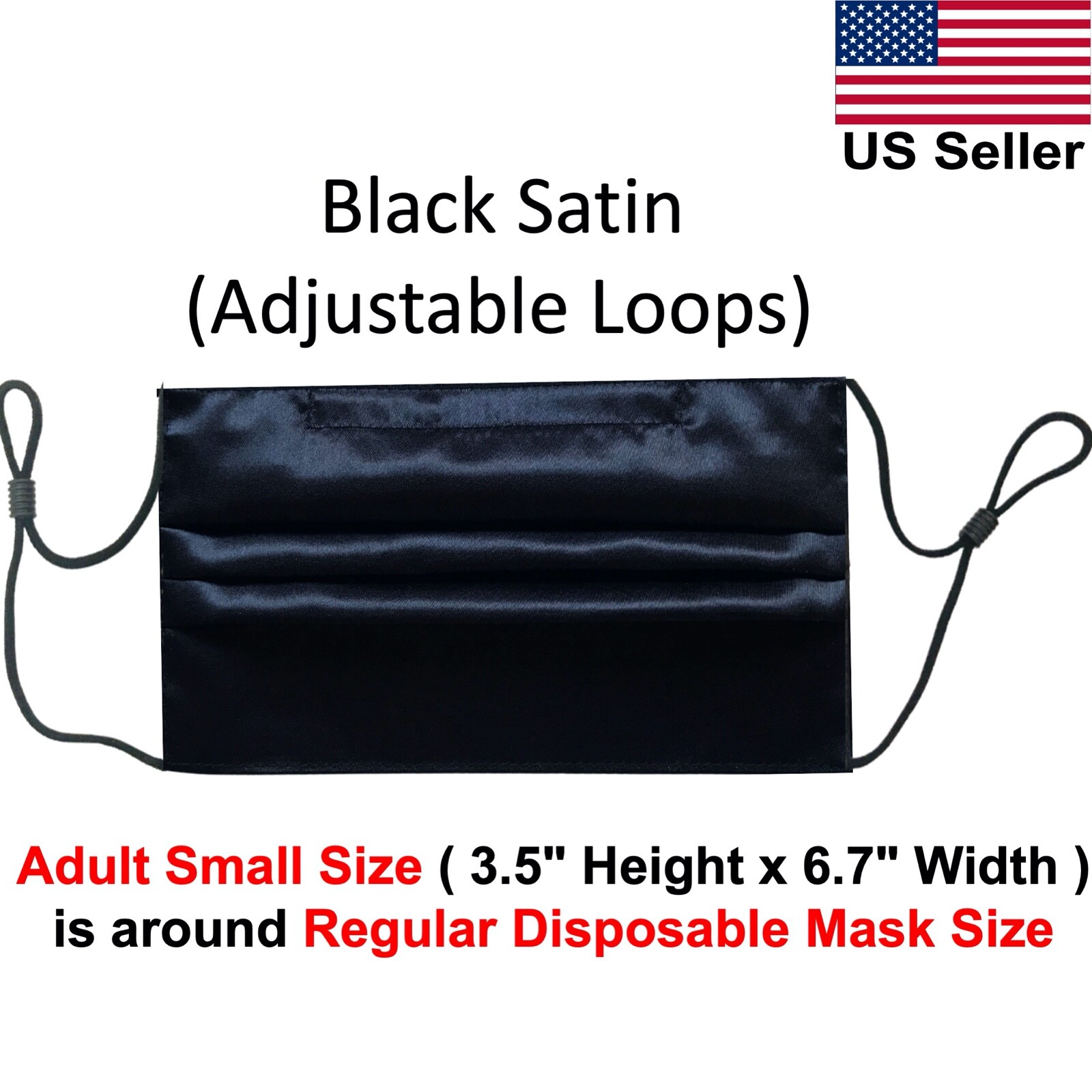 Black Face Mask Washable Reusable with Nose Wire with Filter Pocket Cotton Satin