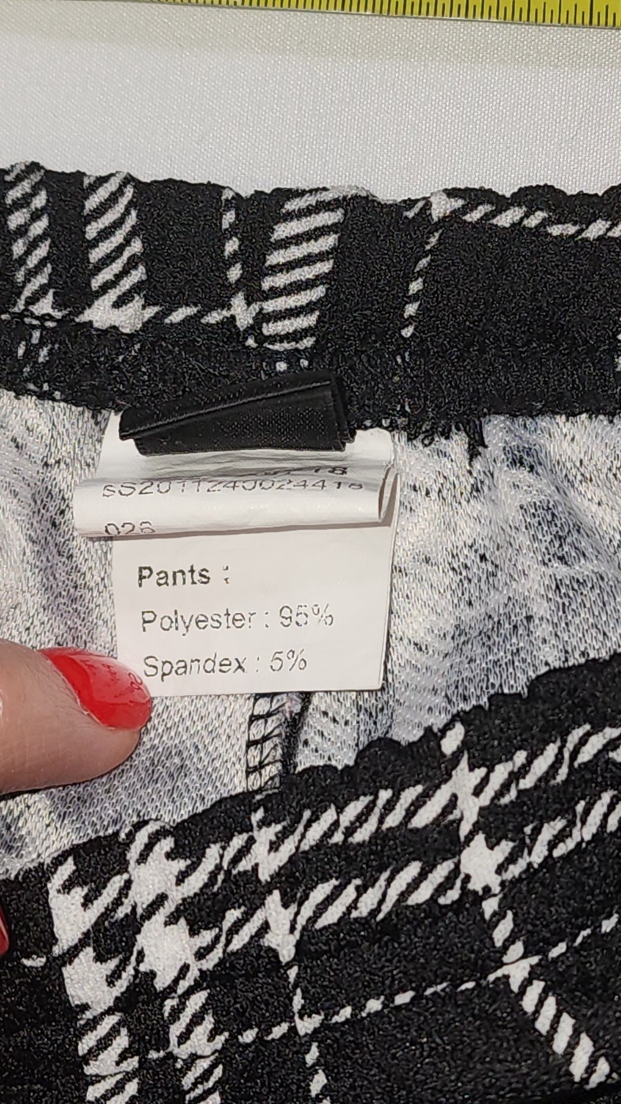 Shein Skinny High Rise Plaid Leggings Pant Black White Size S Checkered