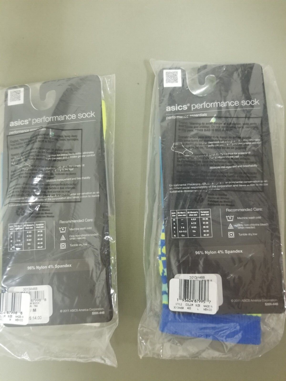 New Asics Los Angeles Marathon Performance Crew Socks. 2 Colors To Choose