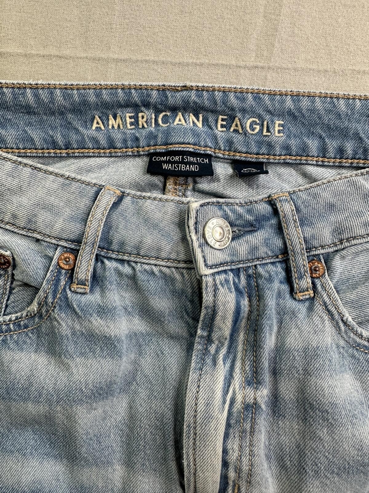 American Eagle Cargo Denim Midi Skirt Light Wash Size 4 Y2K Utility