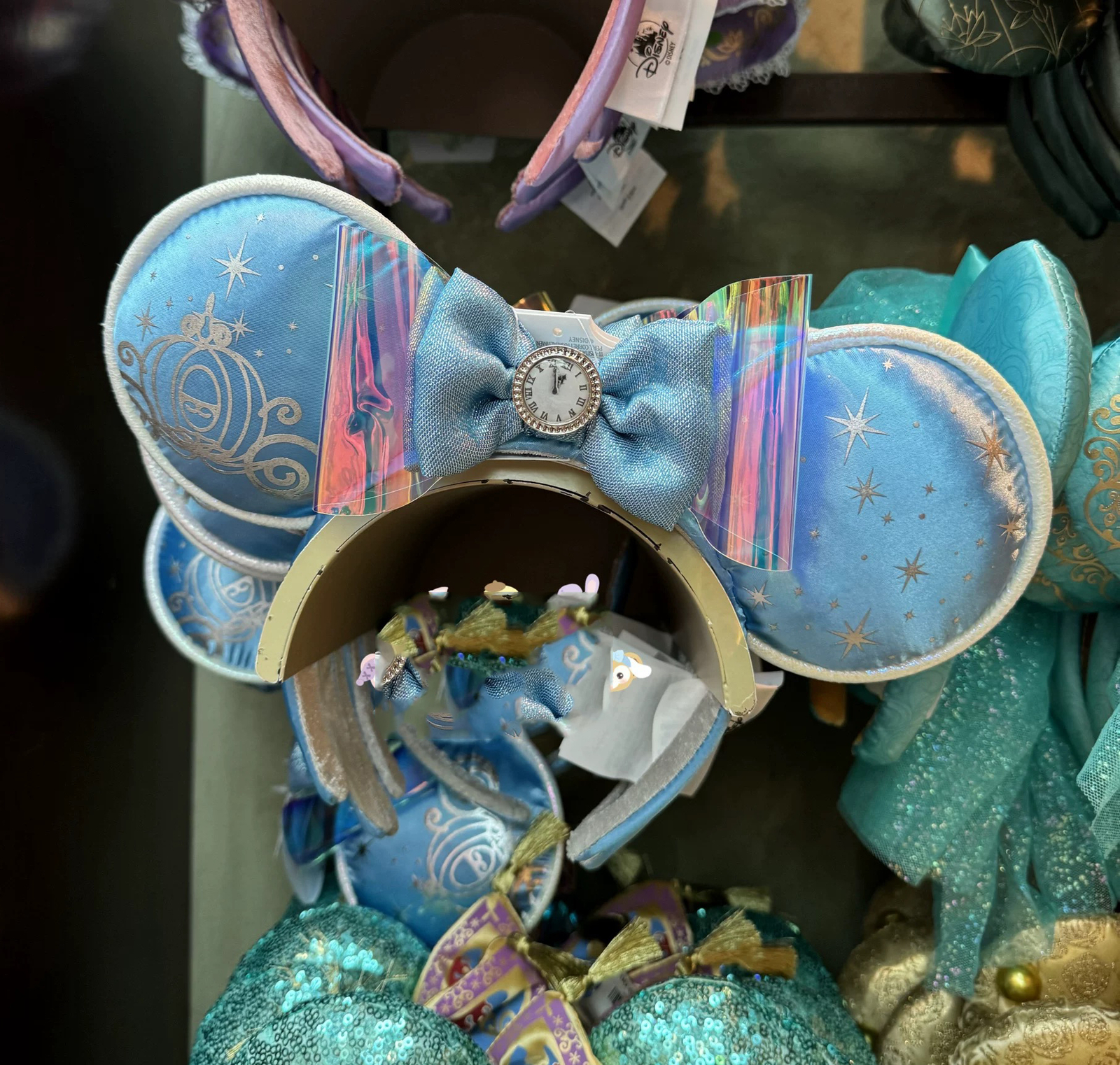 Disney-Park’s 2025 Cinderella Minnie Mouse Blue Ears Headband Disneyland NWT