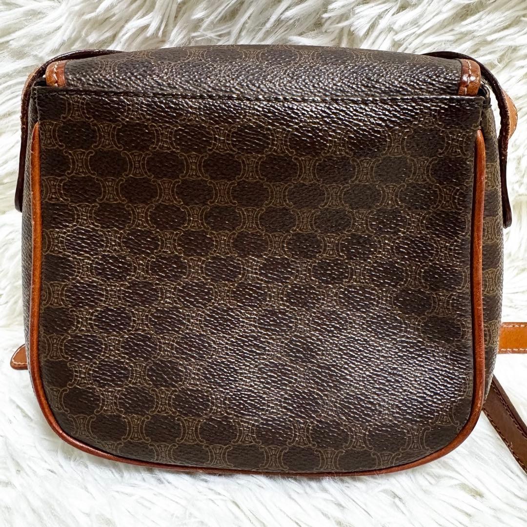 Celine Shoulder Bag Macadam Leather Crossbody Unisex Gold Gancini Japan