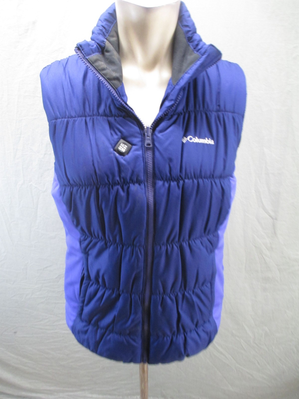 Columbia Size S Womens Blue Insulated Pockets Collared Full Zip Outdoor Vest 971