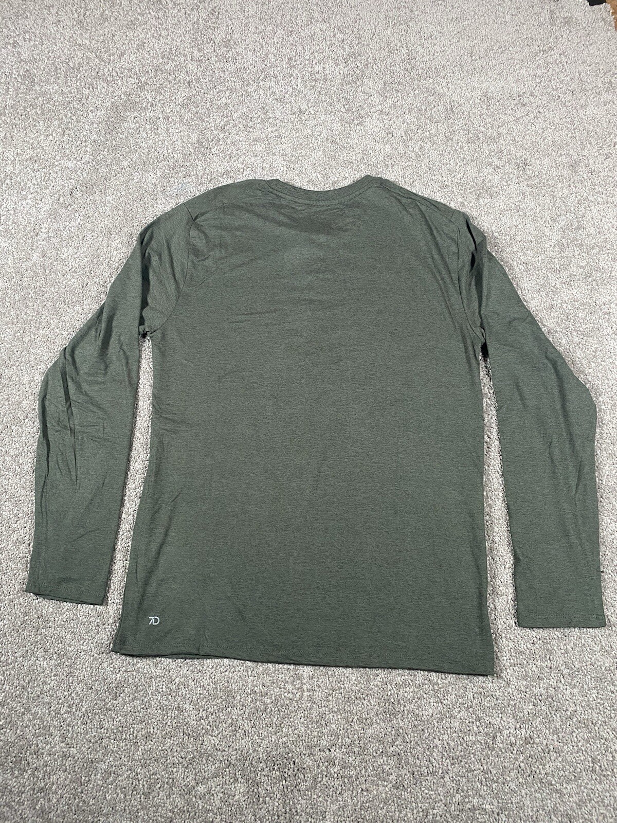 7D 7 Diamonds Core Henley Performance Shirt Long Sleeve Olive Green Men’s Size S