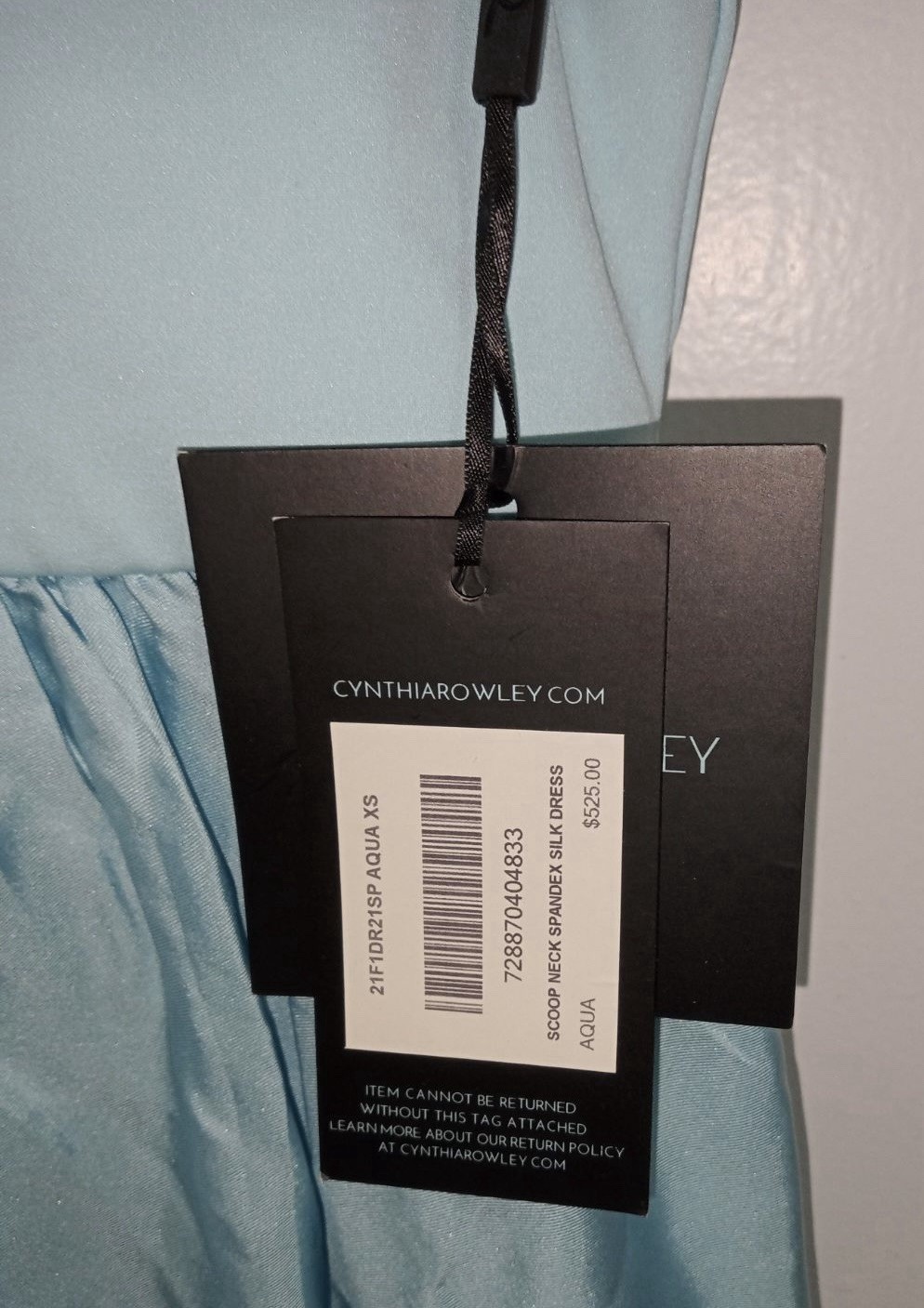 Cynthia Rowley Blue Scoop Neck Sleeveless Pleated Satin A-Line Midi Dress XS